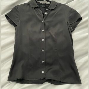 Black silk theory blouse